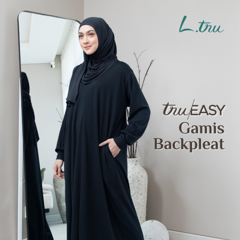 L.tru - Gamis Kaos Basic Backpleats truEasy