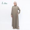 Sleek-Dress-Cofee-Milk-a L.tru - Set Sleek Gamis Premium anti UV