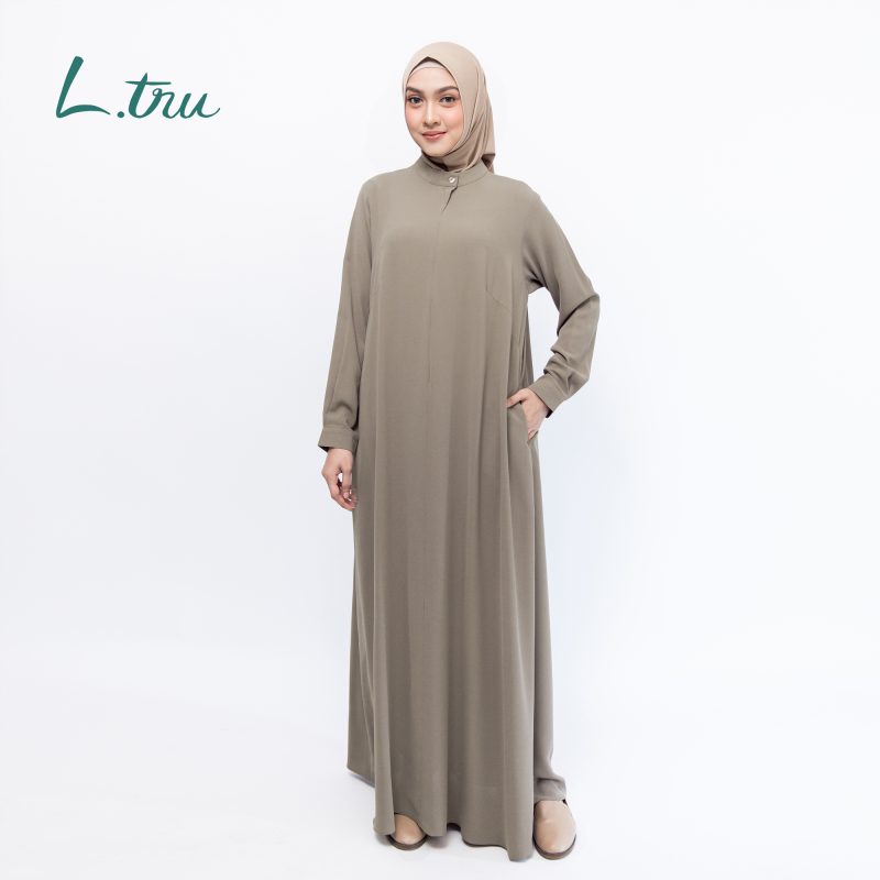 Sleek-Dress-Cofee-Milk-a L.tru - Set Sleek Gamis Premium anti UV
