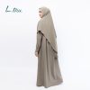 Sleek-Dress-Cofee-Milk-b L.tru - Set Sleek Gamis Premium anti UV
