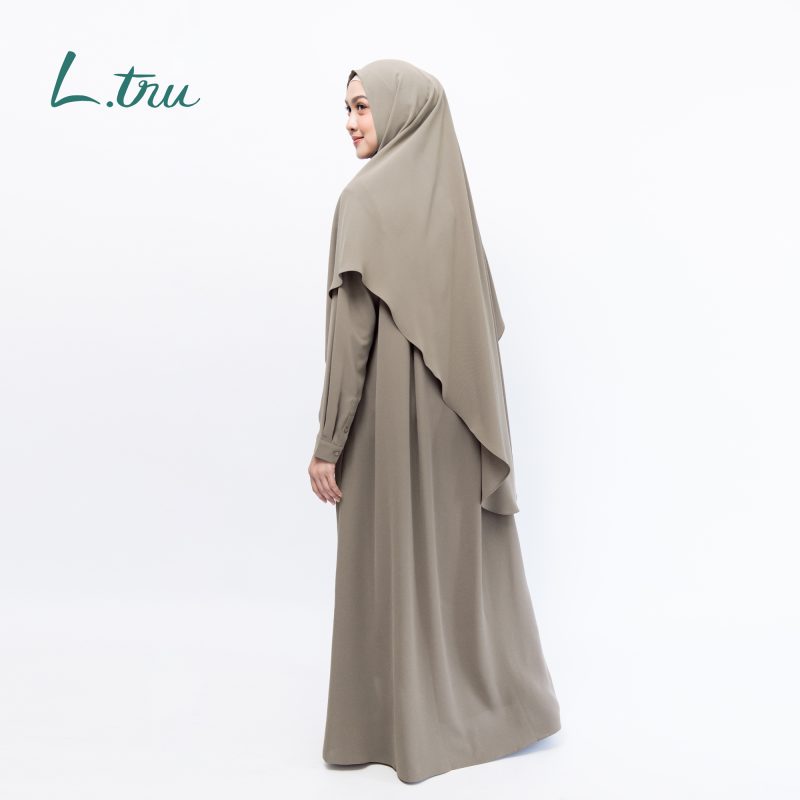 Sleek-Dress-Cofee-Milk-b L.tru - Set Sleek Gamis Premium anti UV