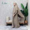 Sleek-Dress-Coffee-Milk-1 L.tru - Set Sleek Gamis Premium anti UV