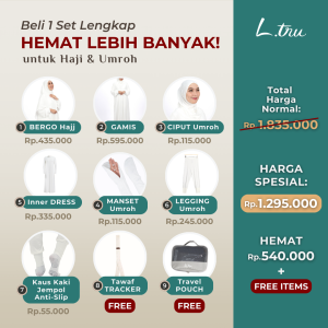 L.tru – Set Ihrom Wanita Lengkap untuk Haji & Umroh Wanita