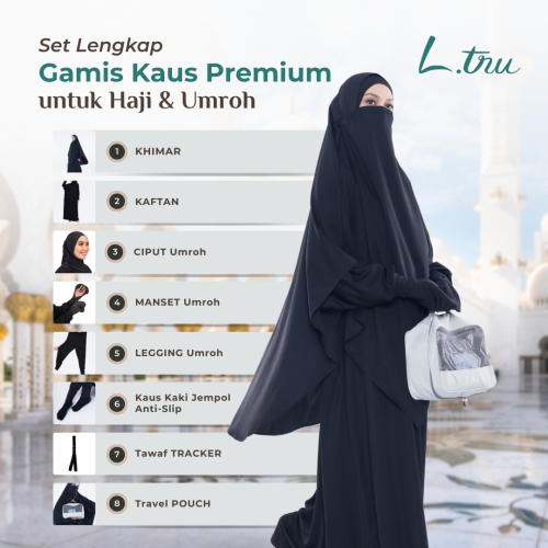 Set gamis kaos umroh premium