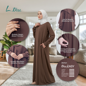 L.tru – Set Gamis Kaos anti Ketat I Set Backpleats truEasy