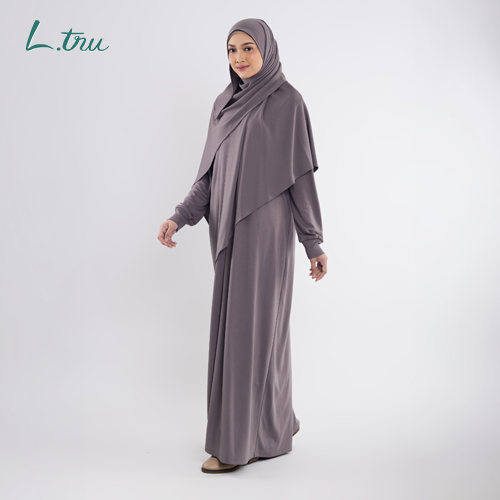 L.tru - Set Gamis Kaos anti Ketat I Set Backpleats truEasy