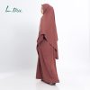 Everyday-Khimar-Apple-Brown-3 L.tru - Set Kaftan Khimar Kaos truEasy