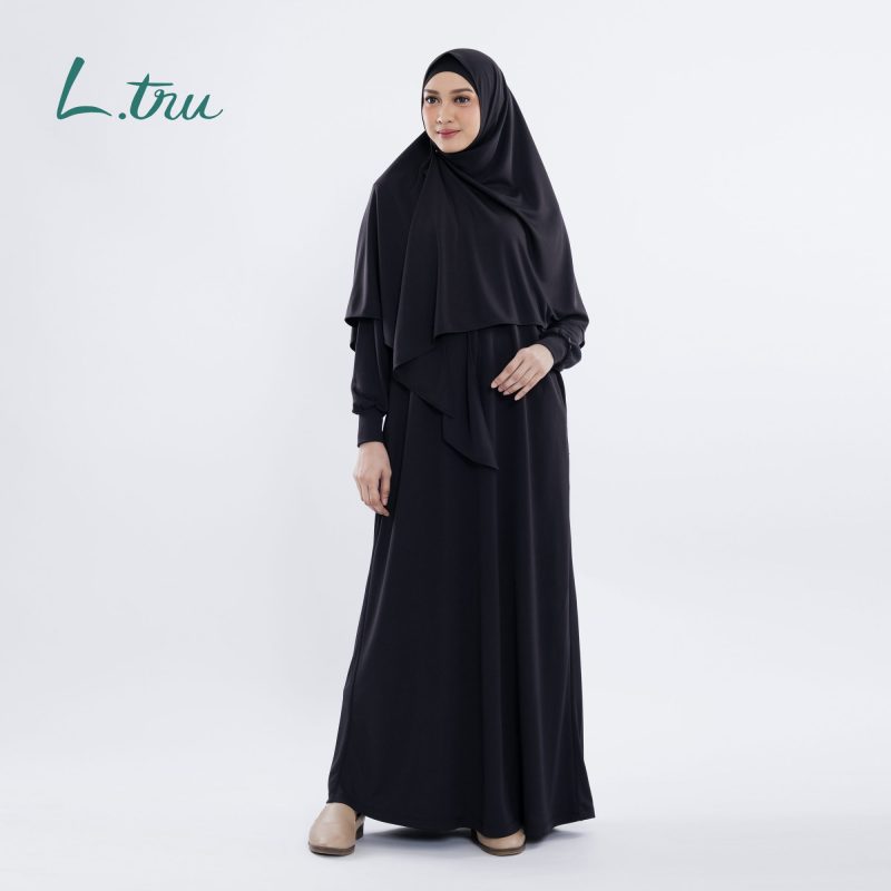 L.tru - Set Gamis Kaos anti Ketat I Set Backpleats truEasy