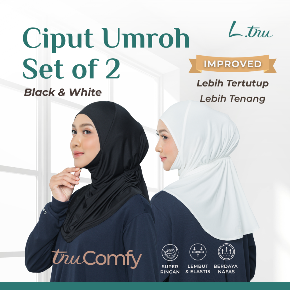 Ciput Umroh Premium Anti Pusing L.tru menutup hingga dagu