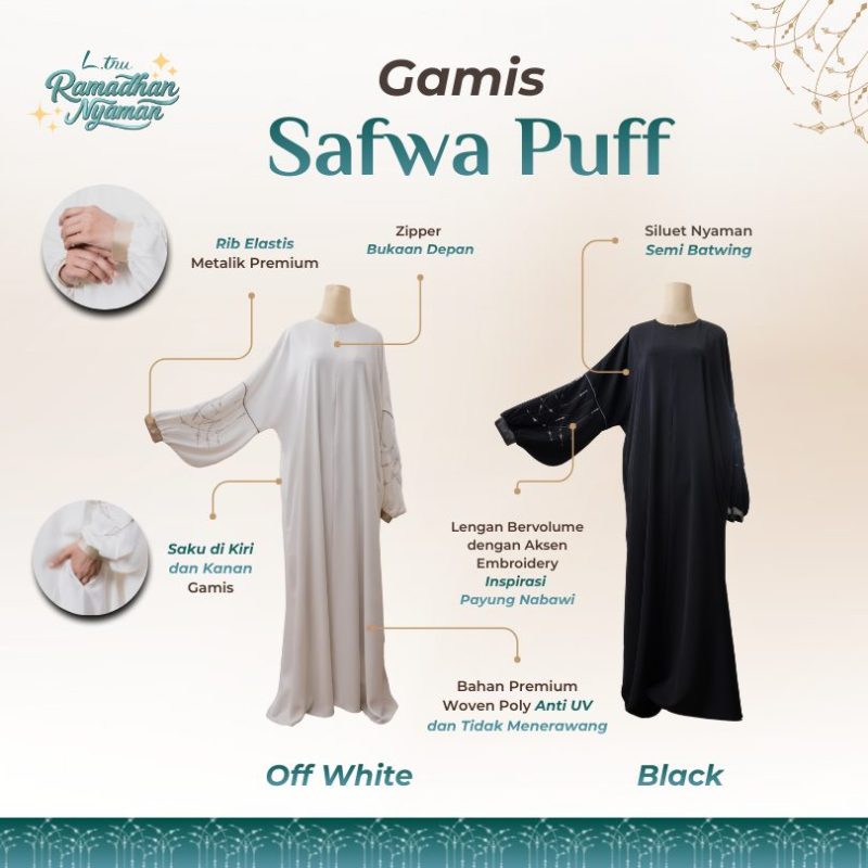 20 L.tru - Gamis Rib Puff Safwa | Special Ramadhan