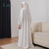 Safwa-Rib-Puff-White-2 L.tru - Gamis Rib Puff Safwa | Special Ramadhan