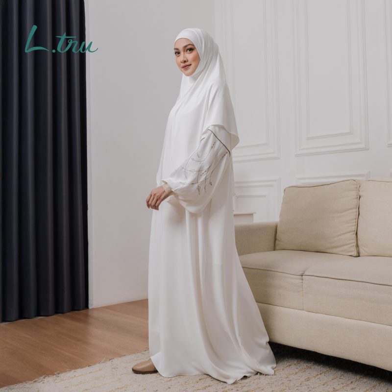 Safwa-Rib-Puff-White-4 L.tru - Gamis Rib Puff Safwa | Special Ramadhan