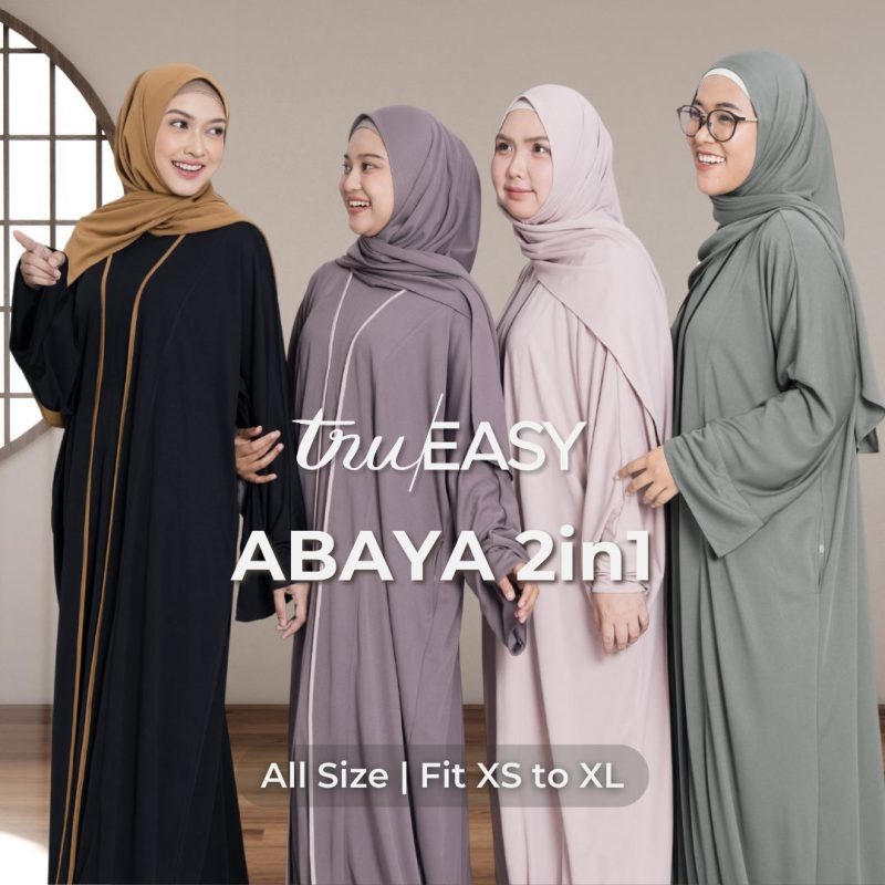 66 L.tru - Abaya 2in1 All Size | Potongan Jatuh, Slim Look & Big Size Friendly