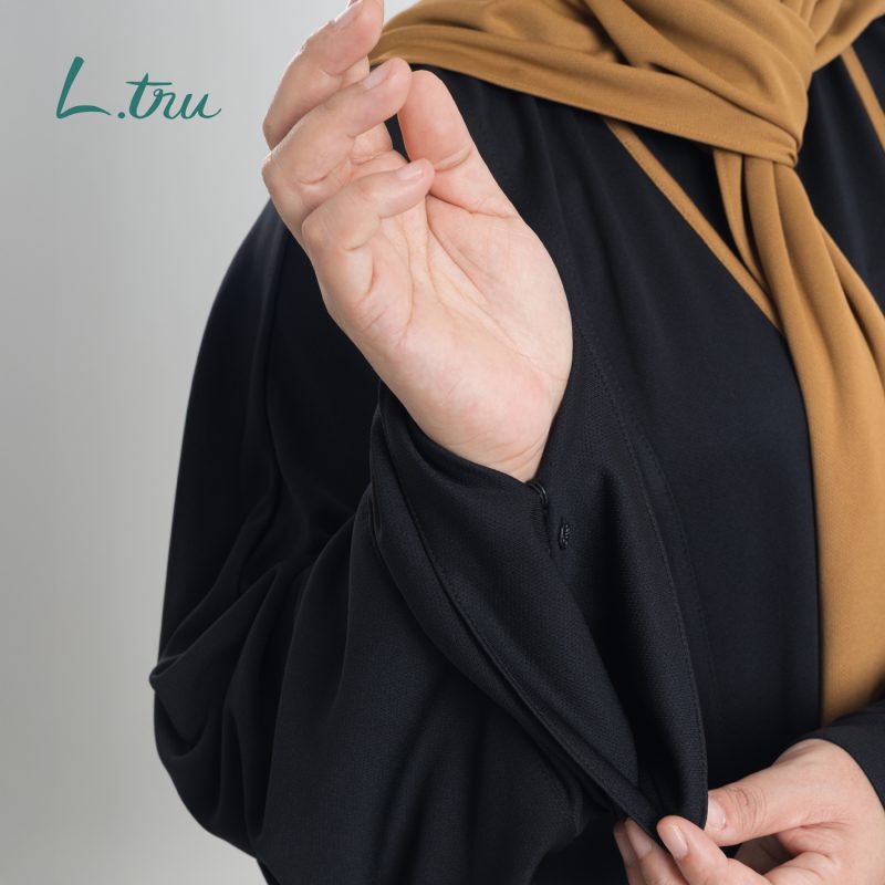 Abaya-2in1-Black-Fajr-Brown-5 L.tru - Abaya 2in1 All Size | Potongan Jatuh, Slim Look & Big Size Friendly
