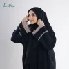 L.tru - Abaya Safwa Lace | Dress Abaya + Pashmina Instan All Size Resleting Depan | Bahan Trueasy Adem Anti Kusut