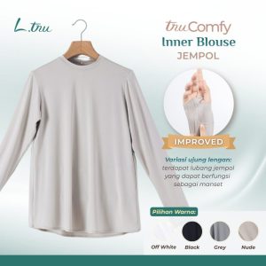 L.tru - Inner Blouse Muslimah Nyaman dengan Fitur Lubang Jempol | Dalaman Hijab Wanita | Inner Kaos Muslimah