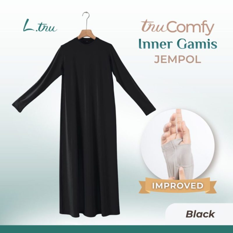 75 L.tru - Inner Gamis Muslimah Nyaman dengan Fitur Lubang Jempol | Inner Dress Wanita Muslim | Inner Gamis Umroh & Haji